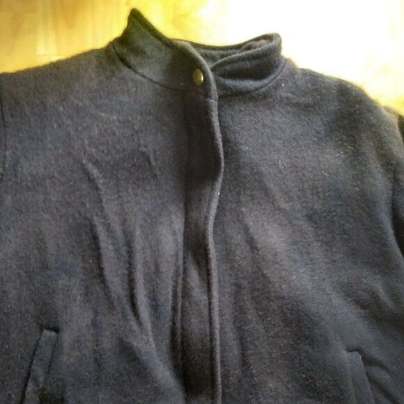 Vintage L.L. Bean Wool Lined Bomber Jacket Coat Navy Blue - Picture 3 of 9